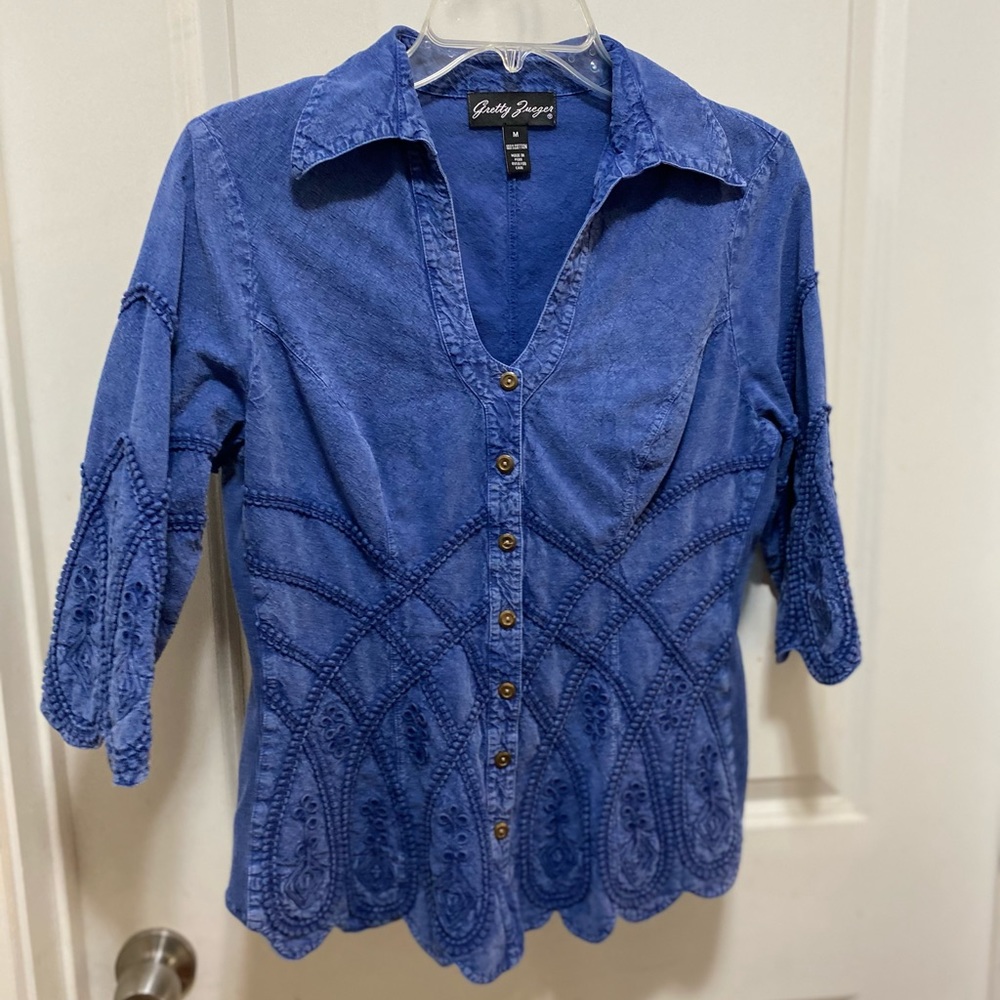 Vintage denim fitted button up
